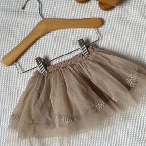 Zara Elegant Tan Tulle Skirt